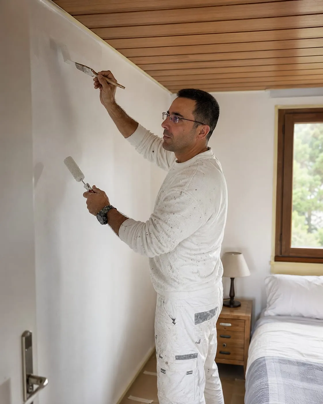 Presupuesto de pintura en Móstoles: dormitorio de un chalet pintado